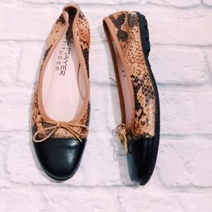 Paul Mayer Attitudes Ballet Flat ‎ Snake Print Leather Shoes